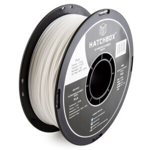 White 1.75mm PLA 3D Printer Filament, 1 KG Spool HATCHBOX Filament
