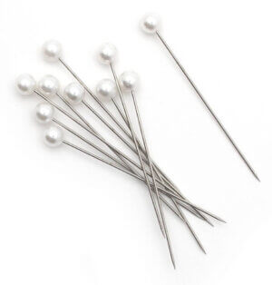 Corsage Pin 2" 10/Pkg-Pearl White
