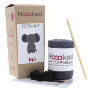 Hoooked Amigurumi DIY Kit W/Eco Barbante Yarn-Elephant Mo - Lava