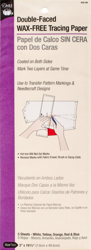 Dritz Double-Faced Wax-Free Tracing Paper 3″X19-1/2″-Assorted Colors 5/Pkg Dritz Double-Faced Wax-Free Tracing Paper 3"X19-1/2"-Assorted Colors 5/Pkg