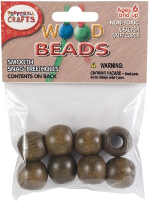 Round Wood Beads 20mm 8/Pkg-Walnut Round Wood Beads 20mm 8/Pkg-Walnut