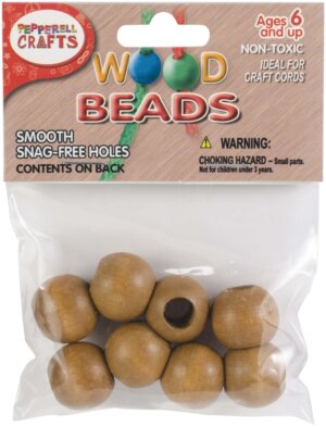 Round Wood Beads 20mm 8/Pkg-Maple Round Wood Beads 20mm 8/Pkg-Maple