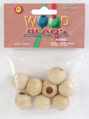 Round Wood Beads 20mm 8/Pkg-Natural Round Wood Beads 20mm 8/Pkg-Natural