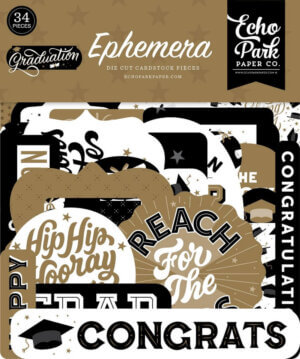 Echo Park Cardstock Ephemera 33/Pkg-Icons, Graduation
