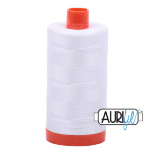 White - Aurifil 50wt Cotton 1,422yd