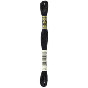 DMC 310 Black  6-Str 8.7yd Cotton