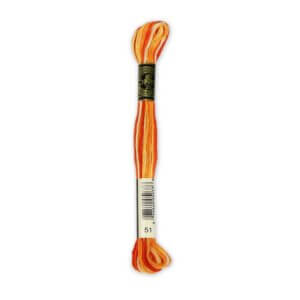 DMC 51 Varieg. Burnt Orange 6-Str 8.7yd Cotton