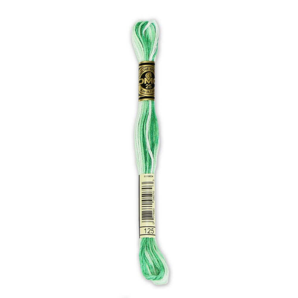 DMC 125 Varieg. Seafoam Green 6-Str 8.7yd Cotton DMC 125 Varieg. Seafoam Green 6-Str 8.7yd Cotton