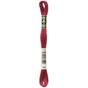 DMC 304 Medium Christmas Red 6-Str 8.7yd Cotton
