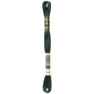 DMC 319 Very Dark Pistachio Green 6-Str 8.7yd Cotton