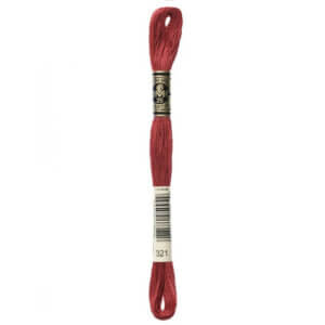 DMC 321 Red  6-Str 8.7yd Cotton