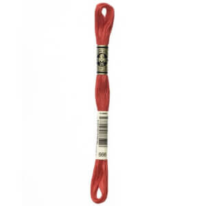 DMC 666 Bright Christmas Red 6-Str 8.7yd Cotton