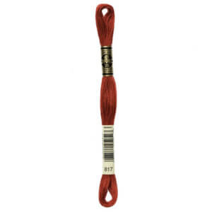 DMC 817 Very Dark Coral Red 6-Str 8.7yd Cotton