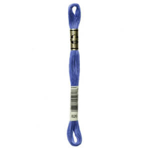DMC 826 Medium Blue 6-Str 8.7yd Cotton