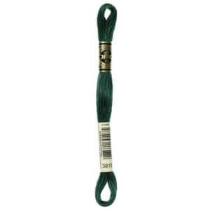 DMC 3818 Ultra Very Dark Emerald Green 6-Str 8.7yd Cotton