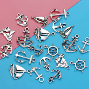 20pc Nautical Charm Mix Silver Plated