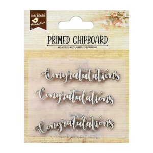 3Pc Congratulations - Little Birdie Laser Cut Primed Chipboard