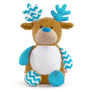 Sensory Deer - Blue - Cubbies Stuffed Animal Embroidery Blank