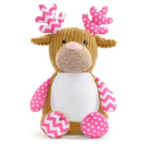 Sensory Deer - Pink -  Cubbies Stuffed Animal Embroidery Blank