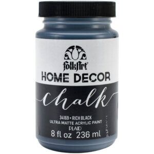 FolkArt Home Decor Chalk Paint 8oz-Rich Black