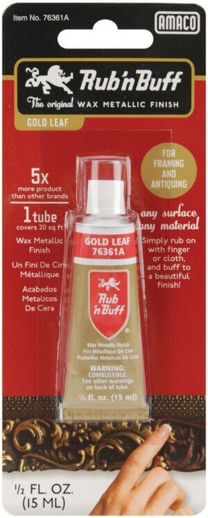 Rub 'n Buff Metallic Wax Finish .5oz-Gold Leaf