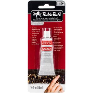 Rub 'n Buff Metallic Wax Finish .5oz-Silver Leaf
