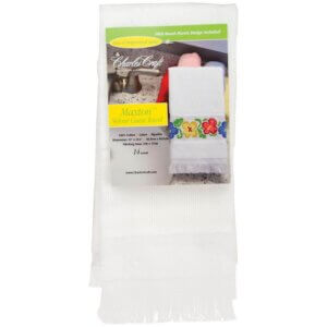 Charles Craft Maxton Velour Guest Towel 14 Count 12"X19.5"-White