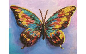 Diamond Art Kit 14x11" Intermediate Wtrclr Bttrfly