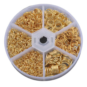 970pc Gold Mixed Open Split Jump Rings