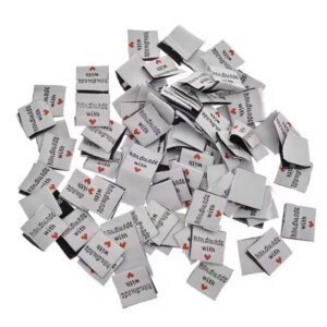 50pc White Handmade With Love Sewing Label 19mm