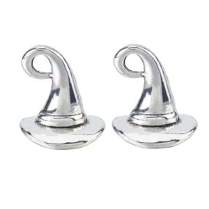 10pcs Antique Silver Witch Hat 1cm Charms