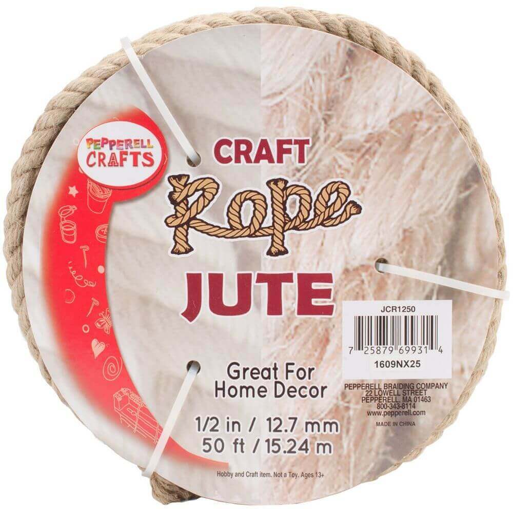 Jute Craft Rope .5″X50′-Natural Jute Craft Rope .5"X50'-Natural