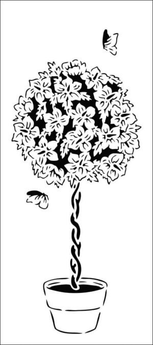 Crafter's Workshop Slimline Stencil 4"X9"-Weeping Hibiscus