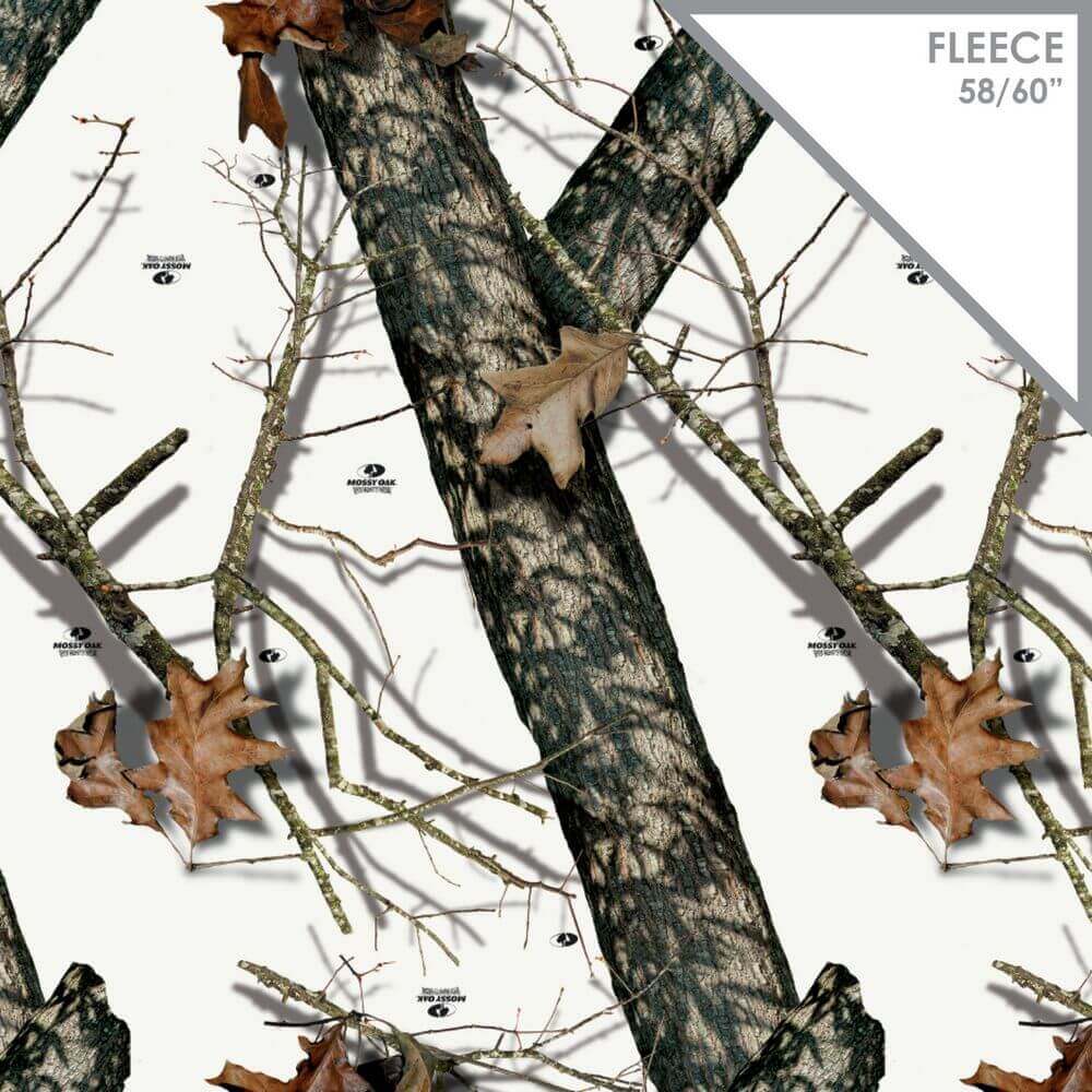 Mossy Oak Poly Fleece 58/60″ Break-Up Winter Pattern Fabric Mossy Oak Poly Fleece 58/60" Break-Up Winter Pattern Fabric