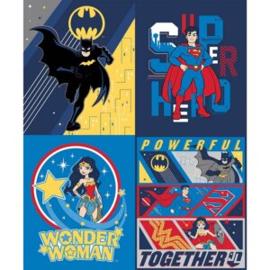 Young DC 44/45" 100% Cotton Justice League Powerful Together Panel Pattern Fabric