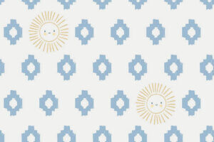 You Are My Sunshine 44/45" 100% Cotton Ikat Diamond Pattern Fabric