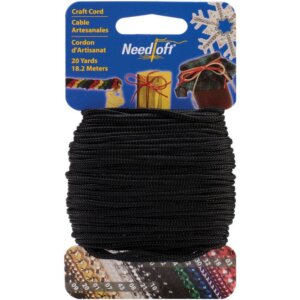 Cottage Mills Novelty Craft Cord 20yd-Solid Black