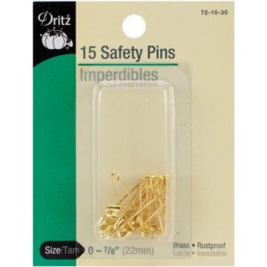 Dritz Safety Pins-Brass Size 0 15/Pkg