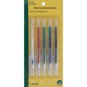 Dritz Quilting Heat Erase Pen 5/Pkg-Assorted Colors