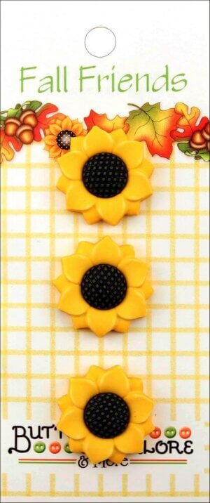 Buttons Galore Fall Buttons 3/Pkg-Sunflowers