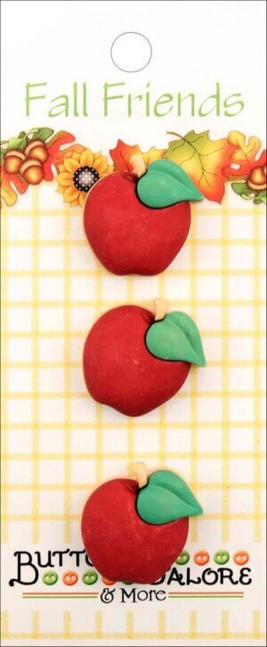 Buttons Galore Fall Buttons 3/Pkg-Apples