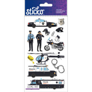 Sticko Stickers-Police Officer Cars Sticko Stickers-Police Officer Cars