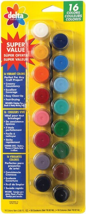 Ceramcoat Acrylic Paint Pots 16/Pkg-Vibrant Ceramcoat Acrylic Paint Pots 16/Pkg-Vibrant