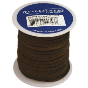 Realeather Crafts Deerskin Lace .125"X50' Spool-Chocolate