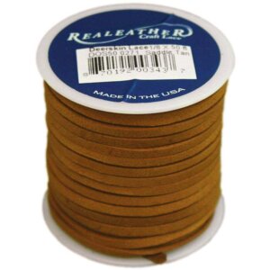 Realeather Crafts Deerskin Lace .125"X50' Spool-Saddle Tan