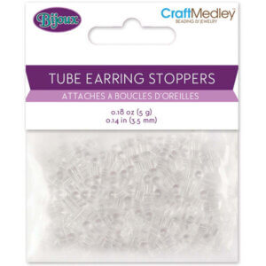 Rubber Tube Earring Stoppers 3.5mm 180/Pkg-Clear