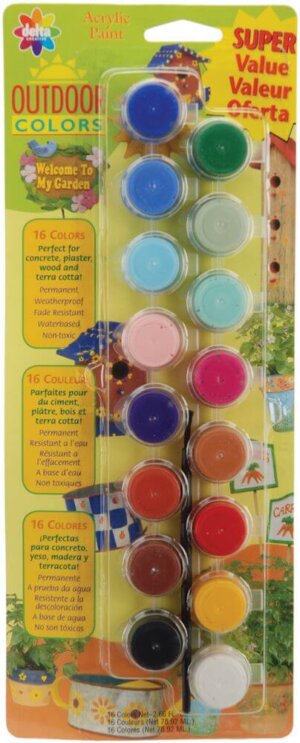 Acrylic Paint Pots 16/Pkg-Outdoor Acrylic Paint Pots 16/Pkg-Outdoor