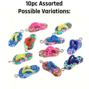 10pc Colorful Mini Flip Flop Charms 3cm
