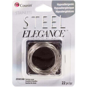 Cousin Stainless Steel Elegance Beads & Findings-Earring Hoops 22/Pkg