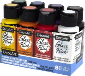 DecoArt Glass Paint Value Pack 8/Pkg-Primary / Basics